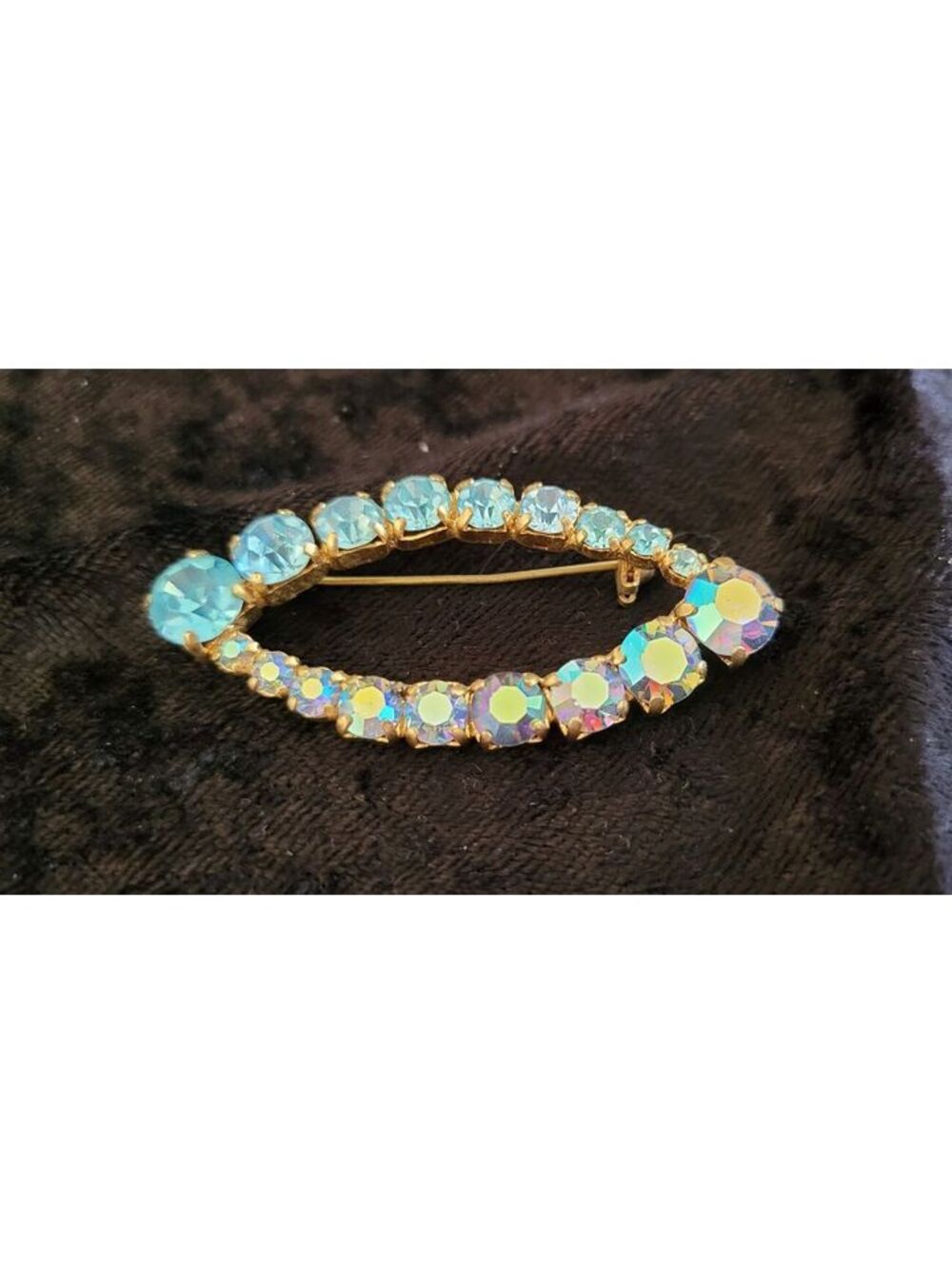 VTG Open Marquise Brooch, Mid-Century Eye Pin